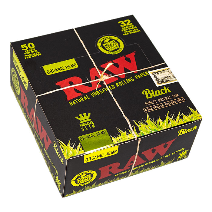 Raw Black Organic King Size Rolling Paper Ct 24