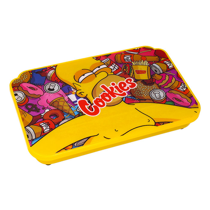 Yellow Cookies Led Rolling Tray With Lid
