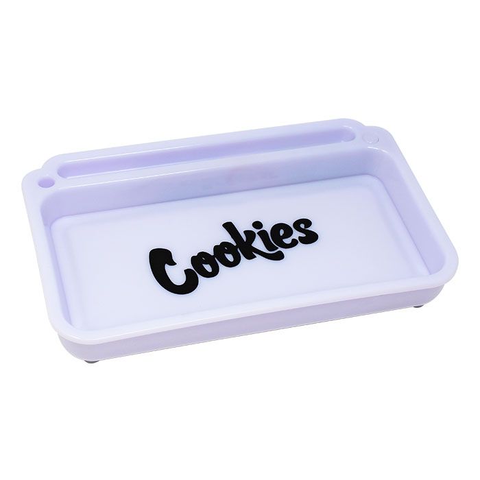 White Cookies Led Rolling Tray With Lid