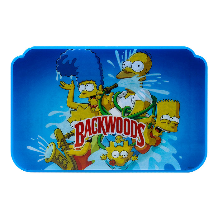 Sky Blue Backwoods Led Rolling Tray With Lid