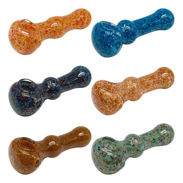 Assorted Color Sprinkle Frit Glass Pipe 4 Inches