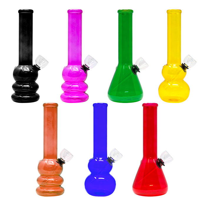 Assorted Color Mini Glass Beaker Bong 7 Inches