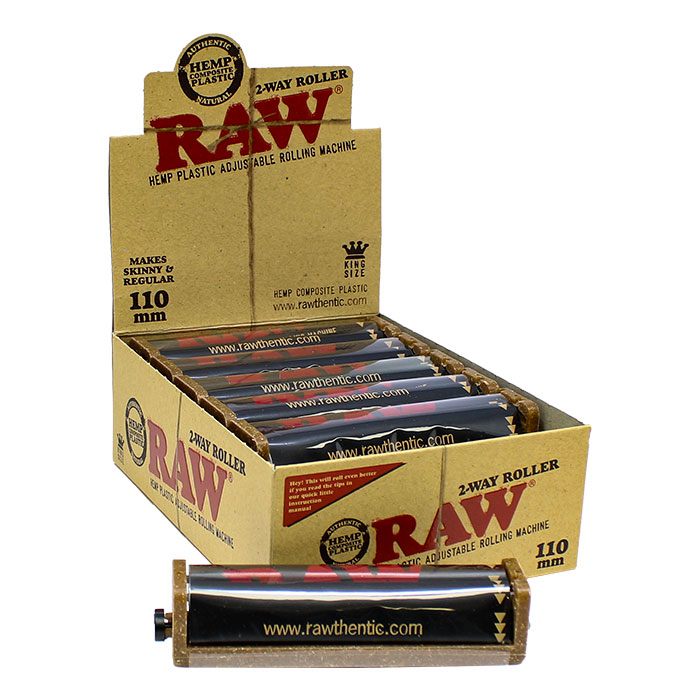 Raw Adjustable Hemp Plastic Two Way Roller 110mm Display of 12