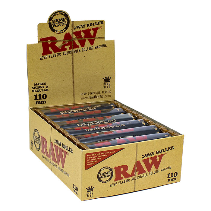 Raw Adjustable Hemp Plastic Two Way Roller 110mm Display of 12