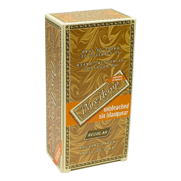 Pure Hemp Unbleached Single Wide Rolling Paper Display of 50