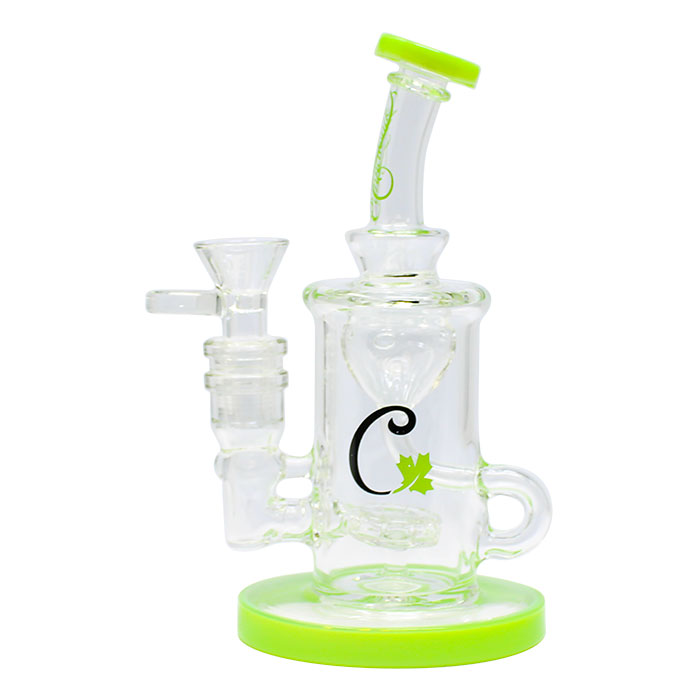 Cannatonik Green Glass Bong and Dab Rig 7 Inches