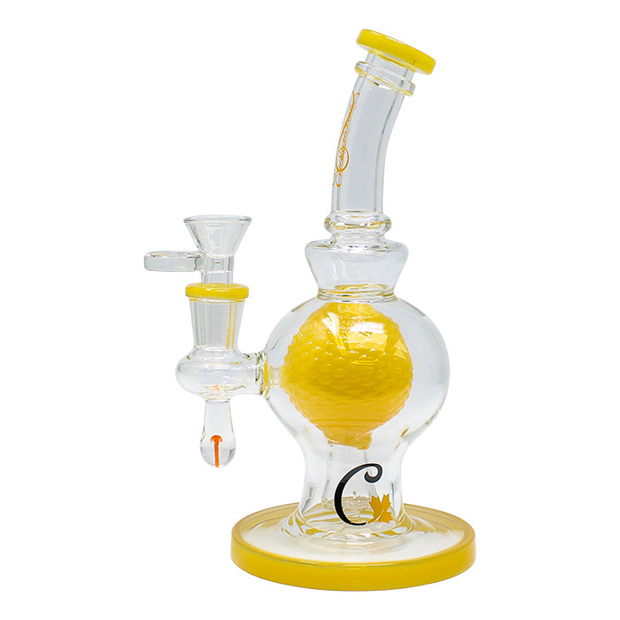 Cannatonik Yellow Sphere In Sphere Bong and Dab Rig