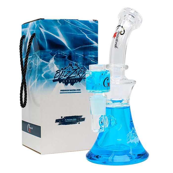 Blue Blizzard Series Freezable Glass Bong 9 Inches By Cannatonik Blue Blizzard Series Freezable Glass Bong 9 Inches By Cannatonik