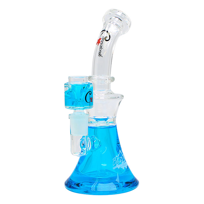 Blue Blizzard Series Freezable Glass Bong 9 Inches By Cannatonik