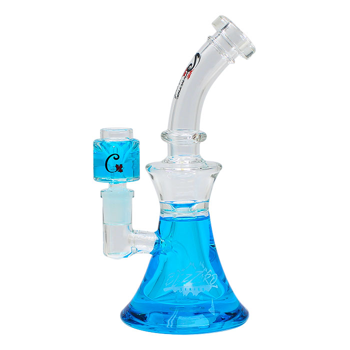 Blue Blizzard Series Freezable Glass Bong 9 Inches By Cannatonik