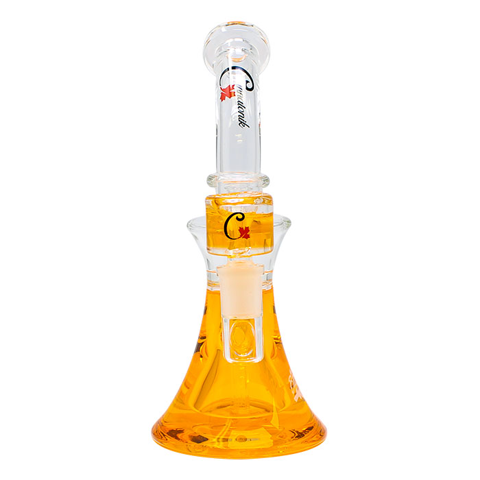 Orange Blizzard Series Freezable Glass Bong 9 Inches By Cannatonik