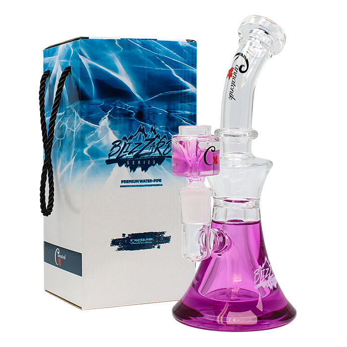 Purple Blizzard Series Freezable Glass Bong 9 Inches By Cannatonik Purple Blizzard Series Freezable Glass Bong 9 Inches By Cannatonik