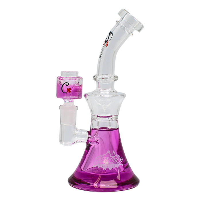 Purple Blizzard Series Freezable Glass Bong 9 Inches By Cannatonik