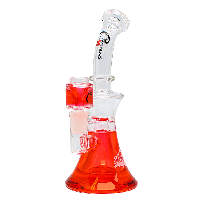 Red Blizzard Series Freezable Glass Bong 9 Inches By Cannatonik
