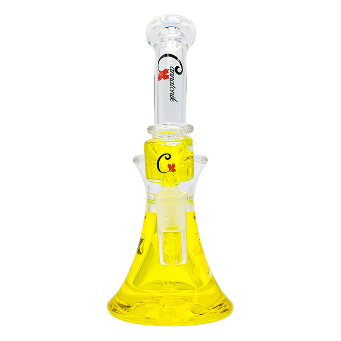 Yellow Blizzard Series Freezable Glass Bong 9 Inches By Cannatonik