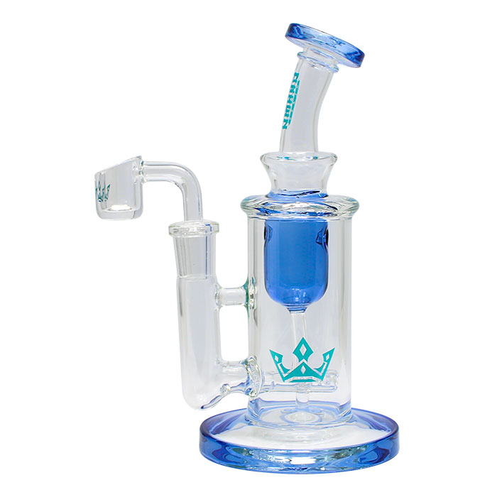 7.5 Inches Blue Crown Glass Bong and Dab Rig