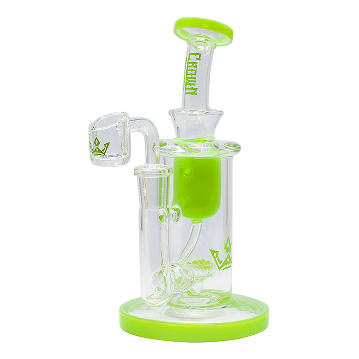 Green Crown Glass Bong and Dab Rig