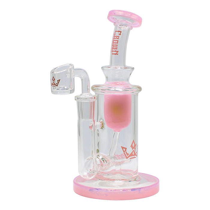 Pink Crown Glass Bong and Dab Rig
