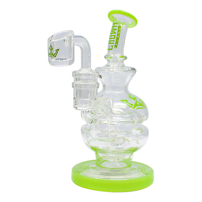 Green Crown Glass Bong and Dab Rig 6 Inches