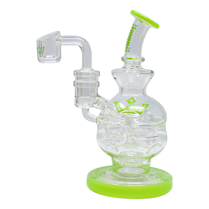 Green Crown Glass Bong and Dab Rig 6 Inches