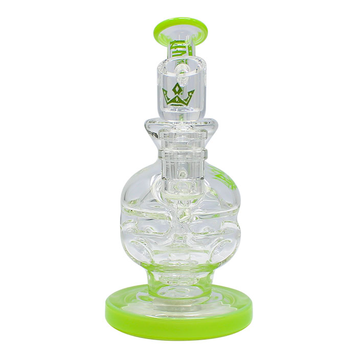 Green Crown Glass Bong and Dab Rig 6 Inches