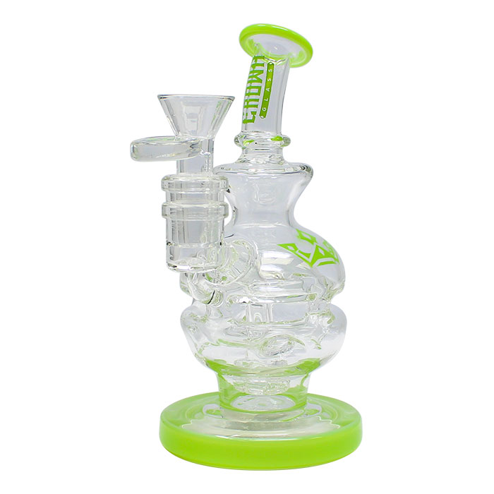 Green Crown Glass Bong and Dab Rig 6 Inches