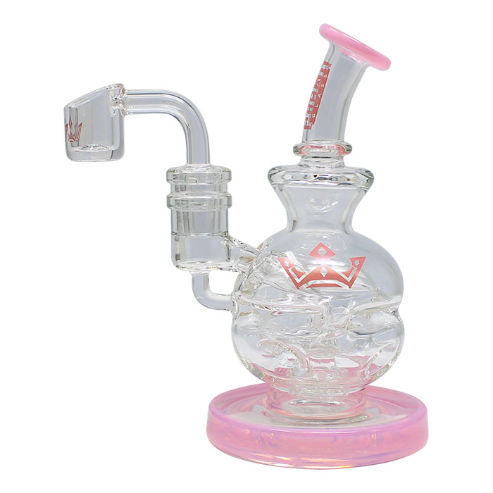 Pink Crown Glass Bong and Dab Rig 6 Inches