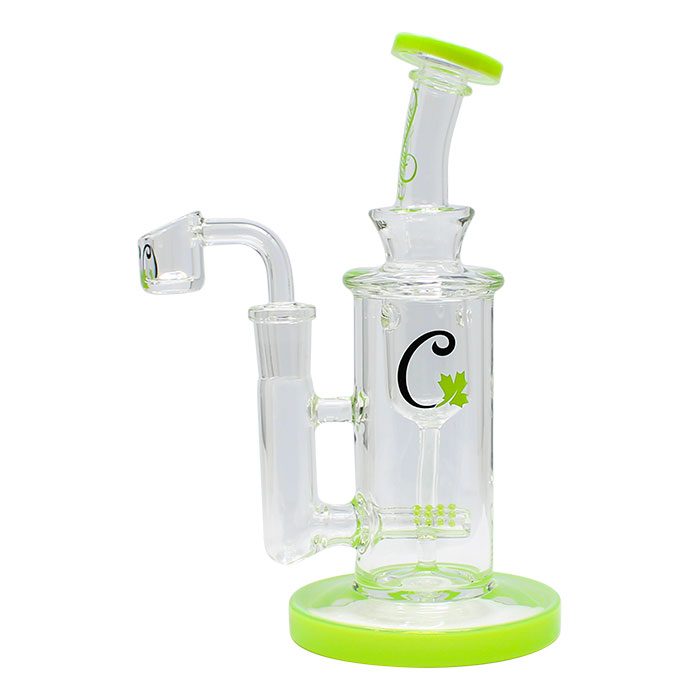 Green Cannatonik Glass Bong and Dab Rig 7 Inches