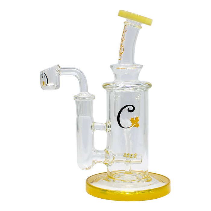 Yellow Cannatonik Glass Bong and Dab Rig 7 Inches