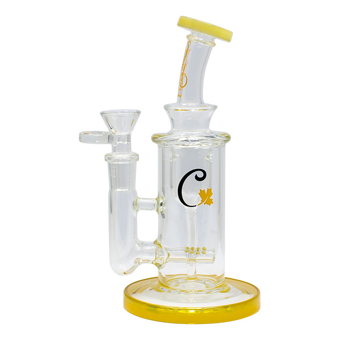 Yellow Cannatonik Glass Bong and Dab Rig 7 Inches