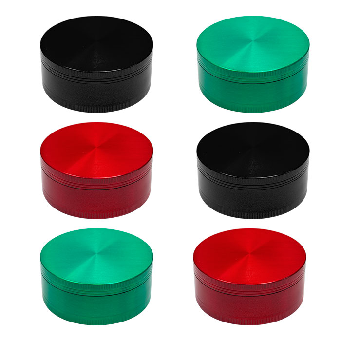 Assorted color Aluminium Herb Three Stage Grinder Display of 6