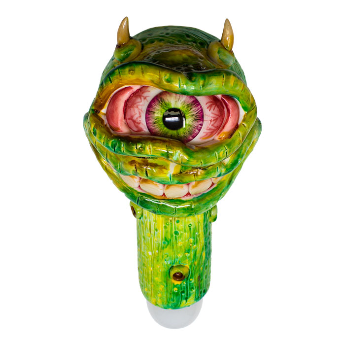 One Eyed Green Fictional Hand Pipe 5 Inches