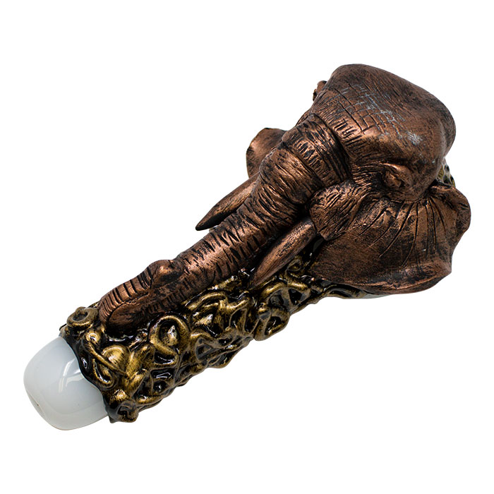 Elephant Faced Brown Hand Pipe 5 Inches