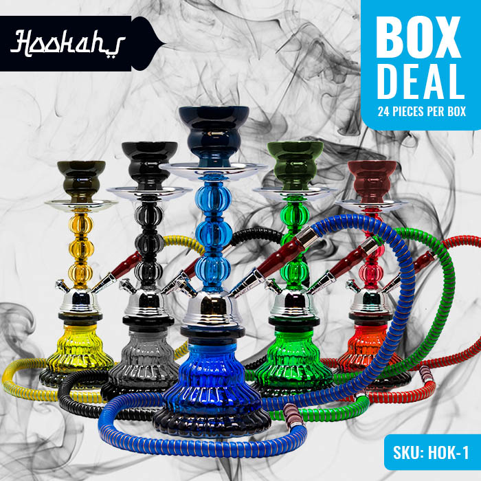 Assorted Color Pyramid Glass Hookah 12 Inches Deal of 24
