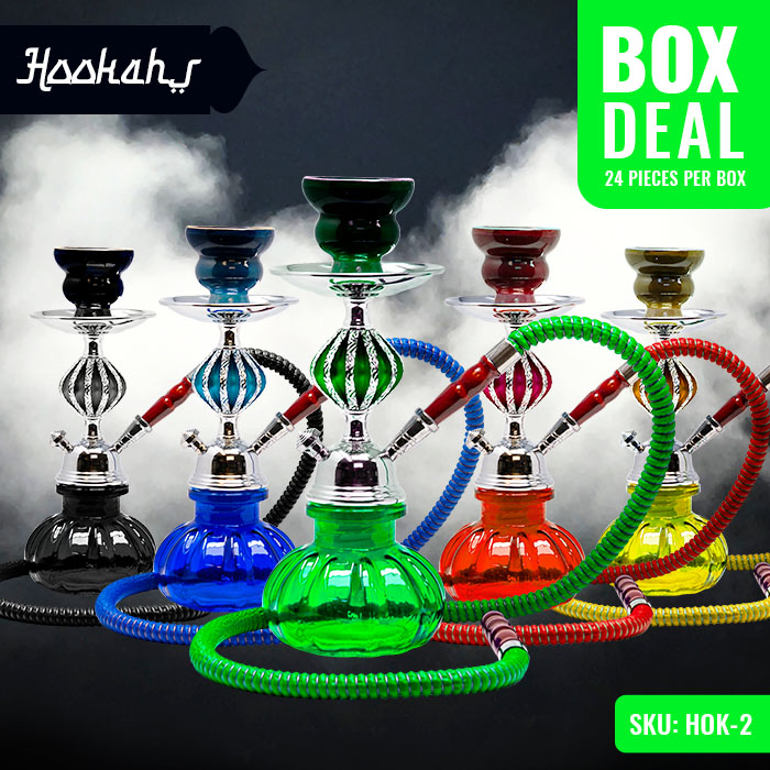 Assorted Color Pumpkin Glass Hookah 11 Inches Deal of 24