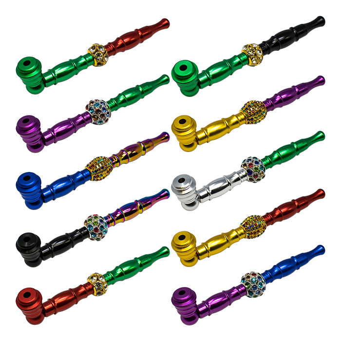 Assorted Colored Vintage Metal Hand Pipe