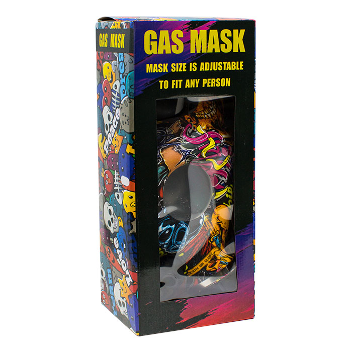 Graphic Silicone Gas Mask with Acrylic Bong