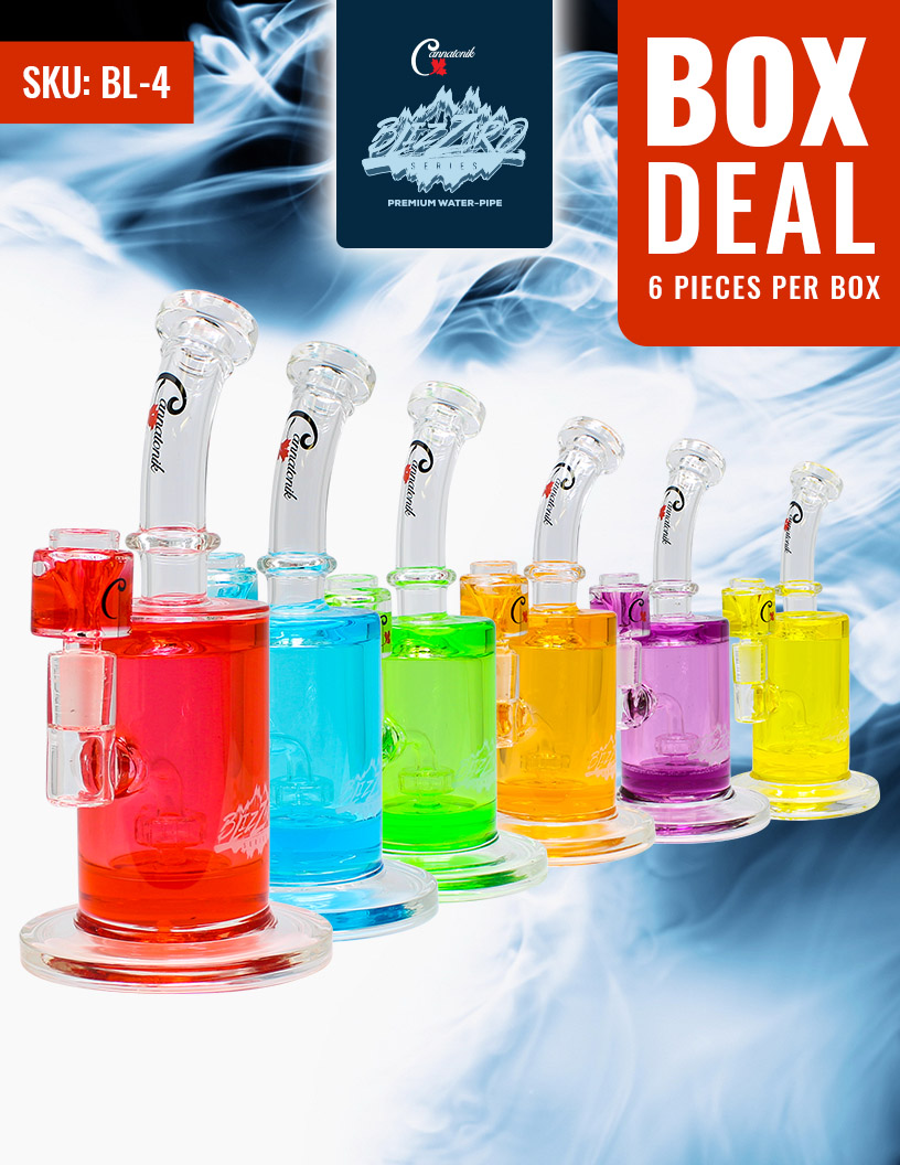 Assorted Color Cannatonik Blizzard Series Bong 9 Inches Deal of 6