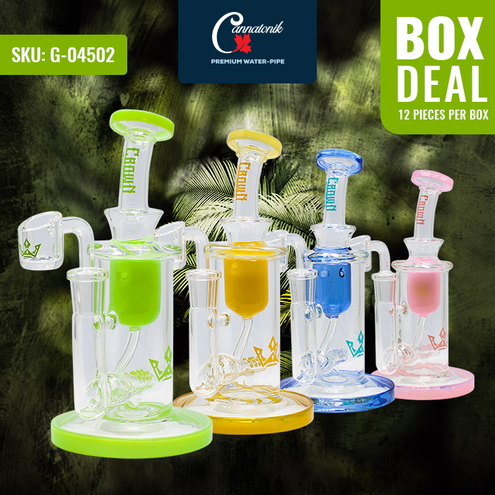Assorted Color Crown Glass Bong and Dab Rig Deal of 12