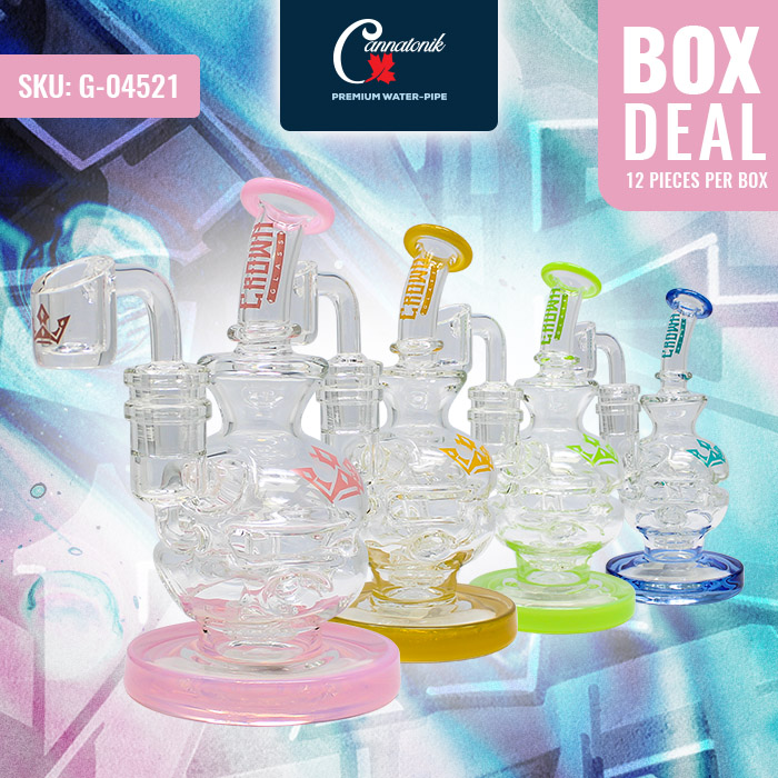 Assorted Color Crown Glass Bong and Dab Rig 6 Inches Deal of 12