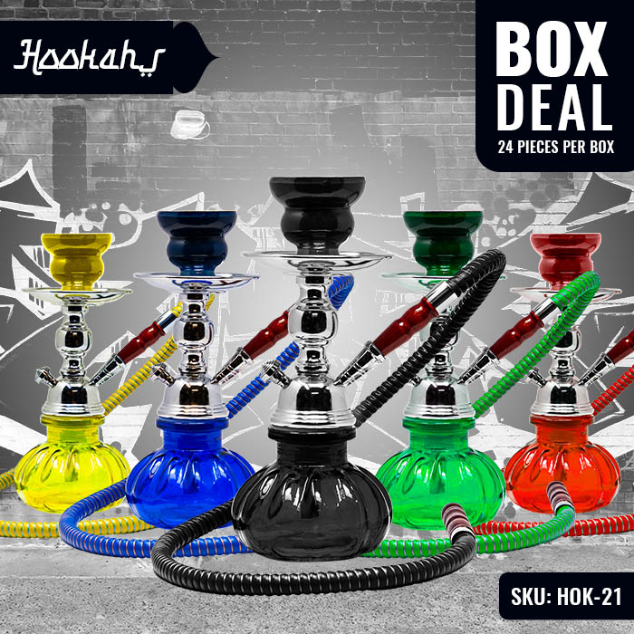 Assorted Color Pumpkin Stainless Steel Hookah 10 Inches Deal of 24