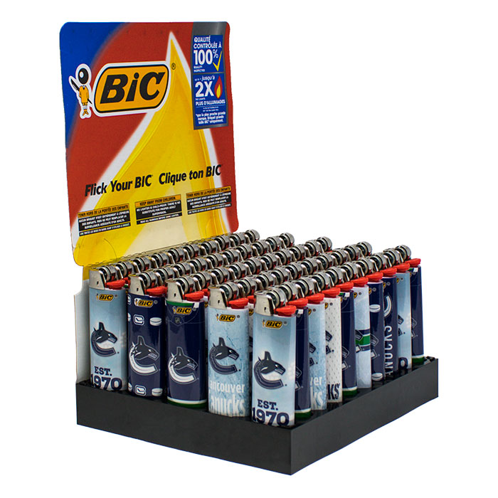 Bic Vancouver canucks Lighters Display Of 50