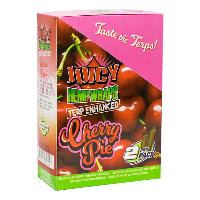 Cherry Pie Terpine Juicy Hemp Wraps Display of 25