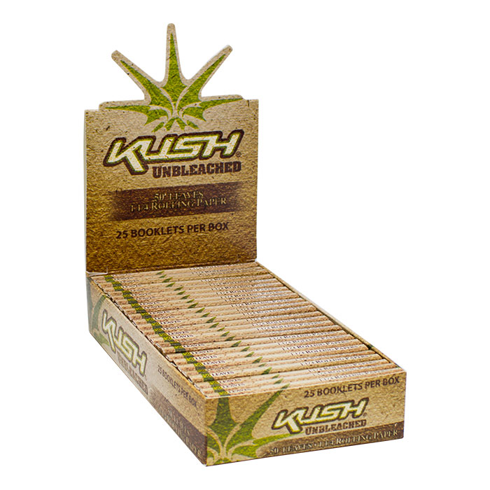 Kush Unbleached Rolling Paper 1.25 Display of 25