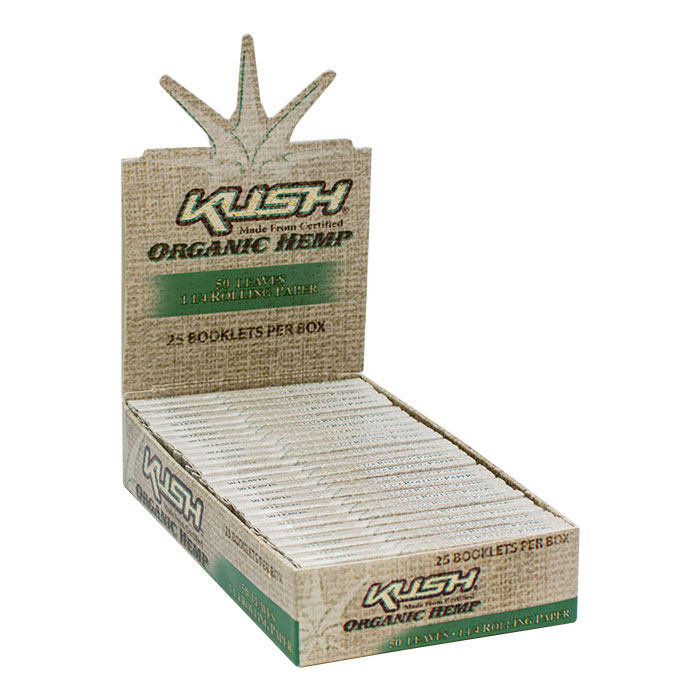 Kush Organic Hemp Rolling Paper 1.25 Display of 25