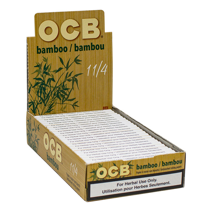 OCB Bamboo Unbleached Rolling Papers 1.25 Display of 25