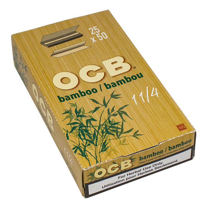 OCB Bamboo Unbleached Rolling Papers 1.25 Display of 25