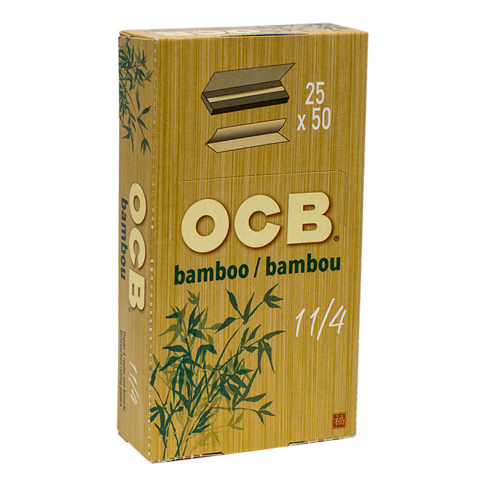 OCB Bamboo Unbleached Rolling Papers 1.25 Display of 25