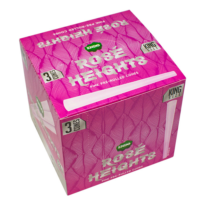 Rosé Heights King Size Pink Pre-Rolled Cones Display of 24