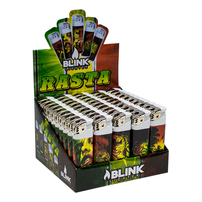 Blink Rasta Electronic Lighter Display of 50